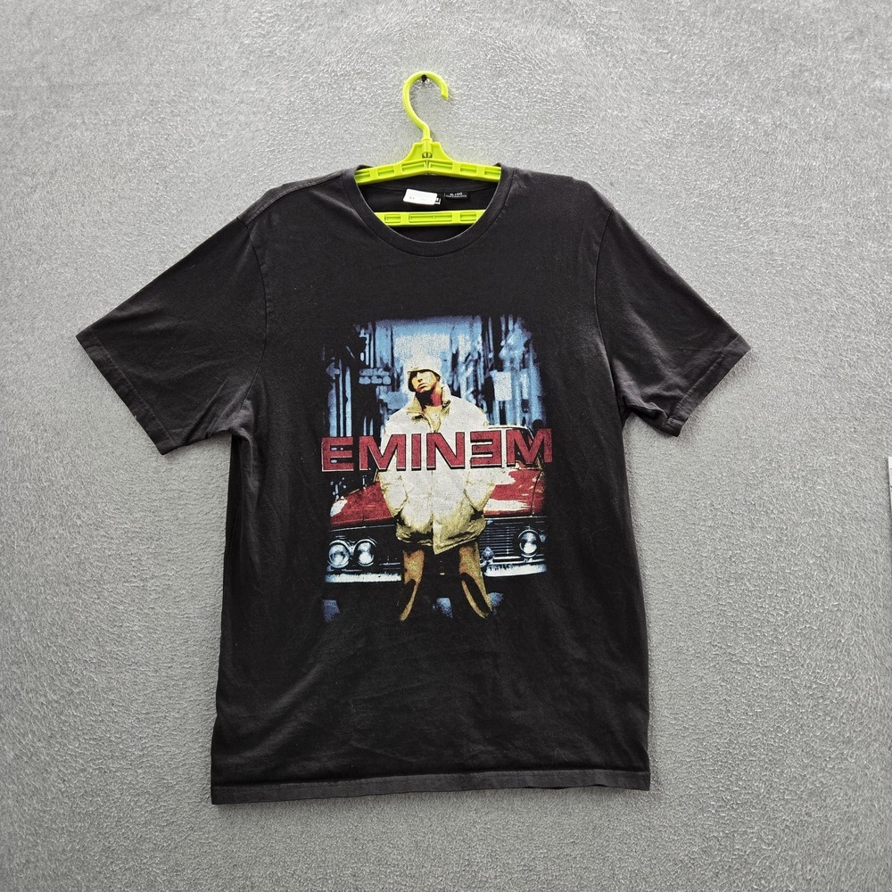Eminem Men Shirt XL Black Marshal Mathers‎ Short Sleeve Hip Hop Rap Tee